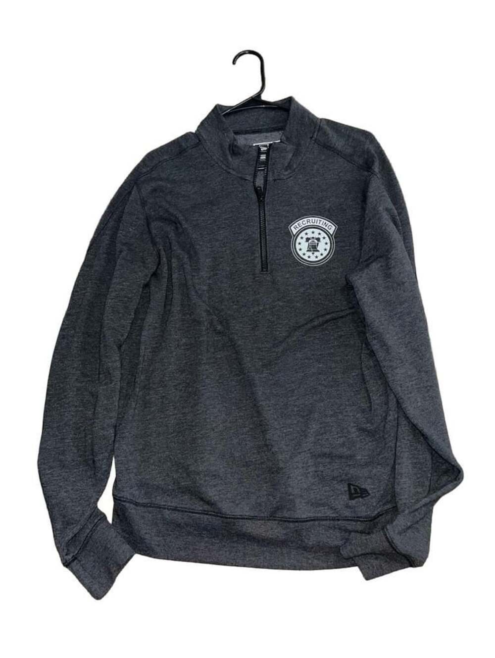New Era Recruiting Quarter-Zip Pullover Sweatshirt Charcoal Heather Gray Medium
